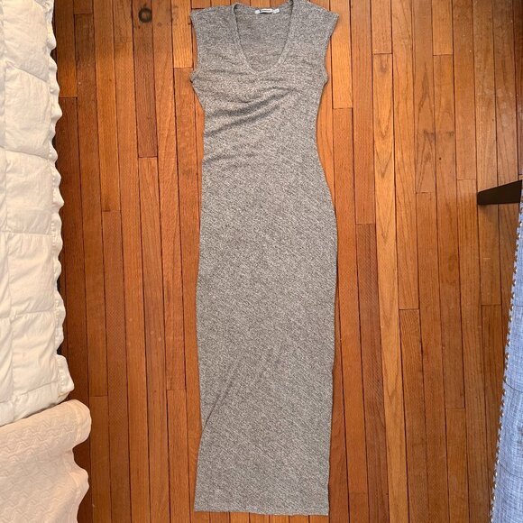 T by Alexander Wang Light Gray Jersey Knit Draped Back Maxi Dress - XS - Picture 2 of 10